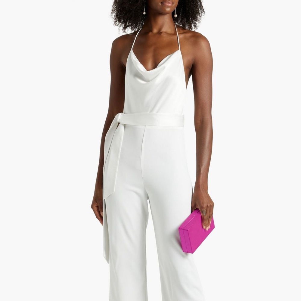 Alice + Olivia White Wide-Leg Jumpsuit